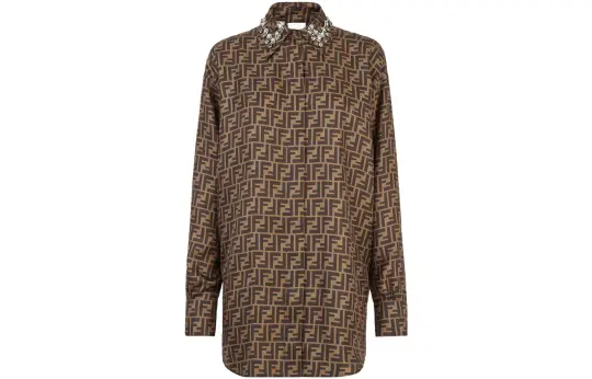 FENDI Logo Jacquard Back Slit Midi Dress