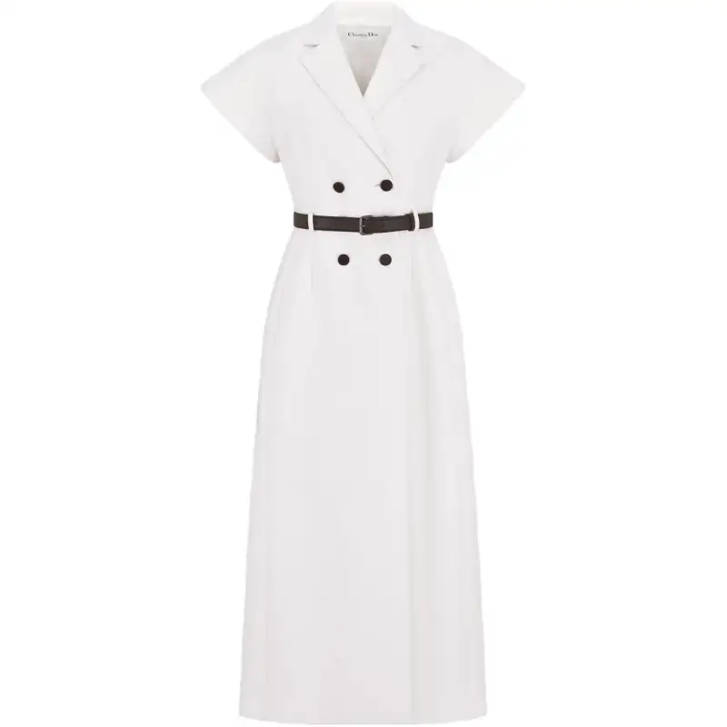 DIOR SS25 Spring Summer Ready to Wear Collection Short Sleeved Dress Women's White