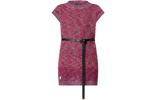LOUIS VUITTON FW23 Short Sleeved Dress Women's Red