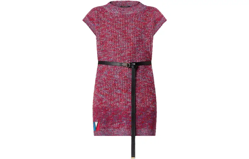 LOUIS VUITTON FW23 Short Sleeved Dress Women's Red