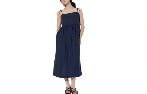 UNIQLO Slip Dresses Women's Boat Neck Moderate Mid Length