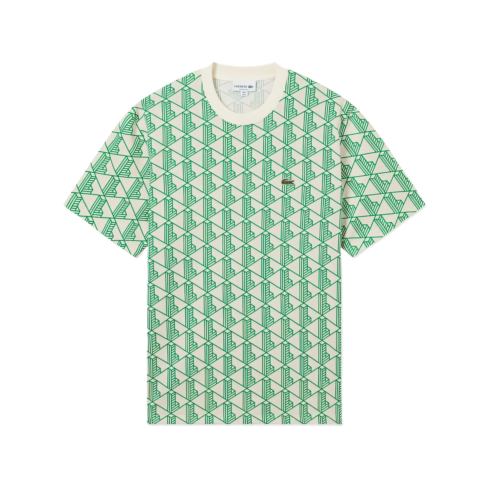 Мужская футболка LACOSTE С коротким рукавом (бело-зеленая)