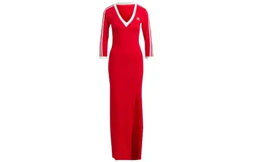 Adidas 3 Stripes Jersey Maxi Dress
