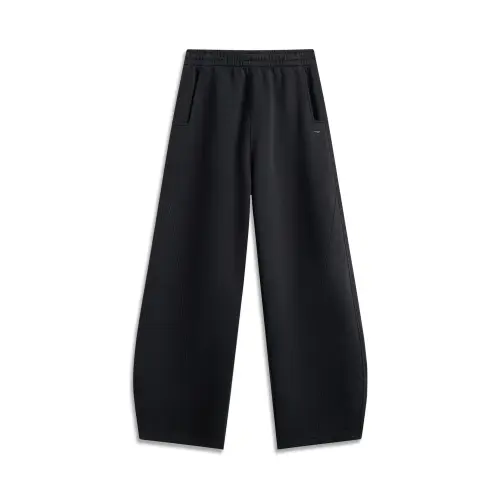 Li Ning Rijin Doujin Collection CNY Fleece Lined Thermal Straight Fit Knitted Sweatpants Women's Black