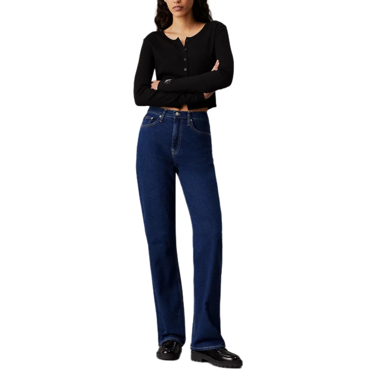 CALVIN KLEIN Jeans Europe Version Women's Dark Indigo