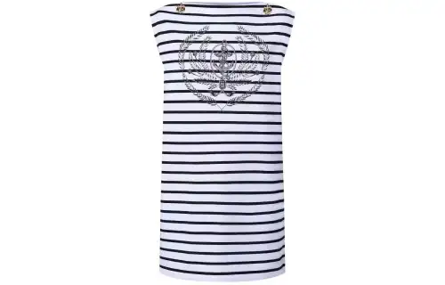 LOUIS VUITTON Striped Anchor T Shirt Dress