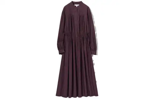 UNIQLO Long Sleeved Dresses Women's Camel Half Turtleneck Moderate Long