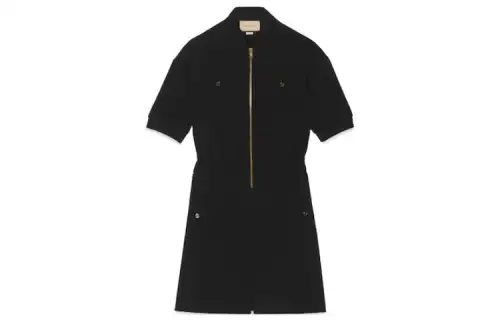 GUCCI SS23 Short Sleeved Dress Women's Black