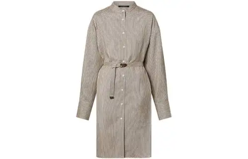 LOUIS VUITTON Pinstripe Silk Shirt Dress
