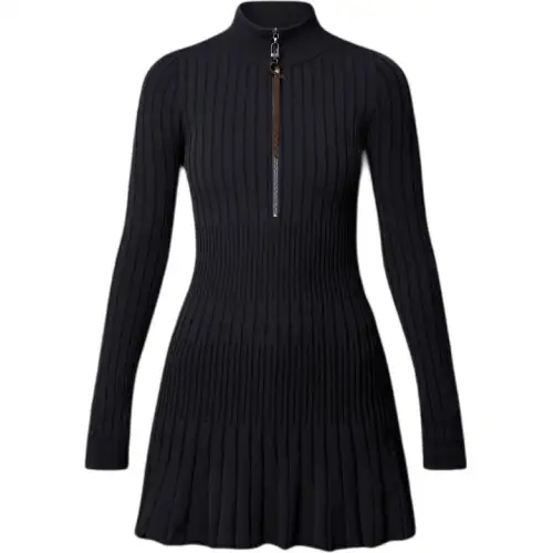 Lv Long Sleeved Rib Knit Dress