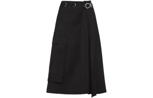 PRADA Casual Long Skirts Women's Black Moderate Mid Length A Line Skirt