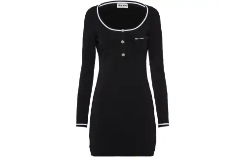 Miu Miu logo intarsia-knit bodycon dress