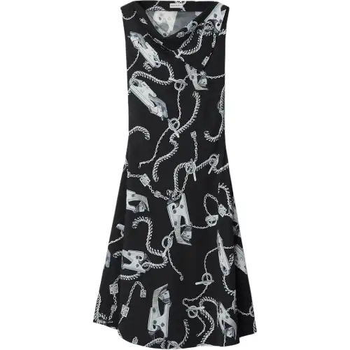 Burberry Knight Hardware Flared Sleeveless Dress
