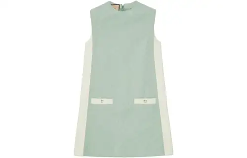 GUCCI SS24 Sleeveless Dress Women's Light Blue