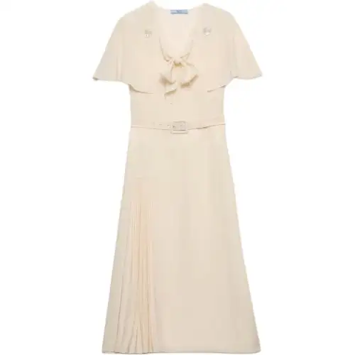 PRADA Short Sleeved Dress Women's Ivory
