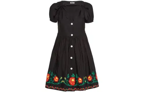 MIU MIU Short Sleeved Dress Women's Black
