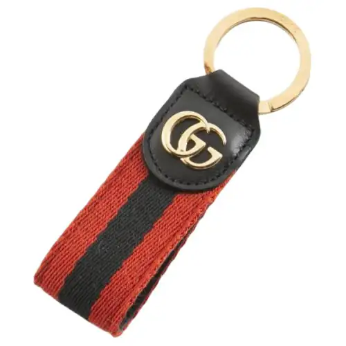 GUCCI Ophidia Canvas With Leather Key Ring Bag Accessory Unisex Red Blue
