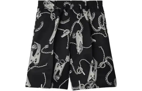 Burberry Chain Link-Printed Knee-Length Shorts