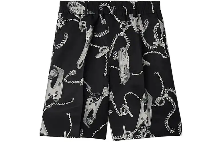 Burberry Chain Link-Printed Knee-Length Shorts
