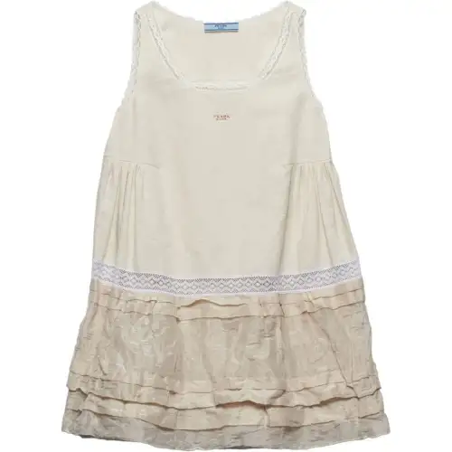 PRADA SS24 Sleeveless Dress Women's Beige
