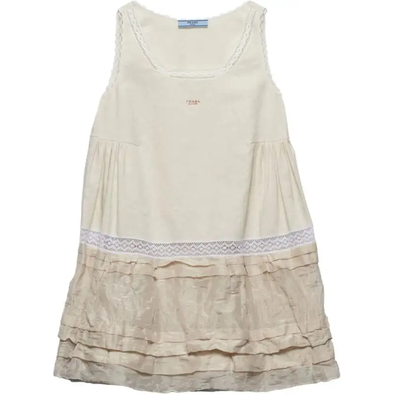 PRADA SS24 Sleeveless Dress Women's Beige