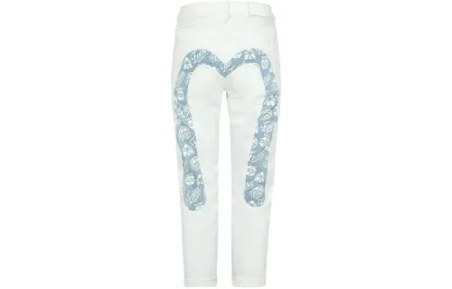 EVISU Jeans Women's White Moderate Slim Fit Pants
