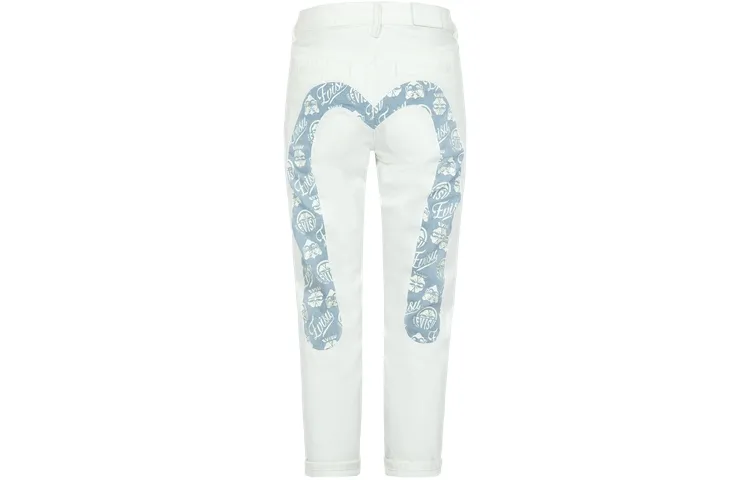 EVISU Jeans Women's White Moderate Slim Fit Pants