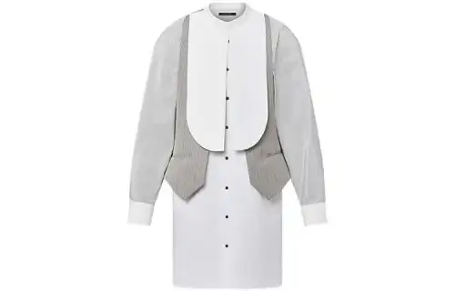LOUIS VUITTON Layered Bib Shirt Dress