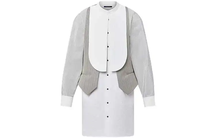 LOUIS VUITTON Layered Bib Shirt Dress