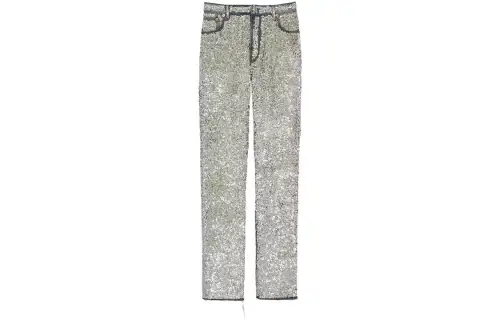 GUCCI Jeans Women's Silver Moderate Straight Fit Pants