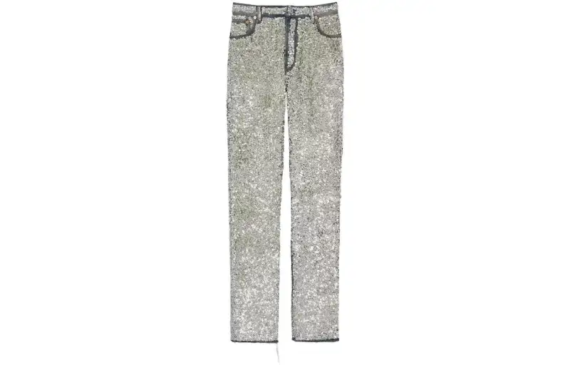 GUCCI Jeans Women's Silver Moderate Straight Fit Pants