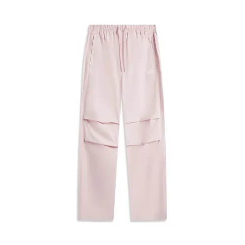 Li Ning Sports Life Collection Knitted Sweatpants Women's Light Blush Pink