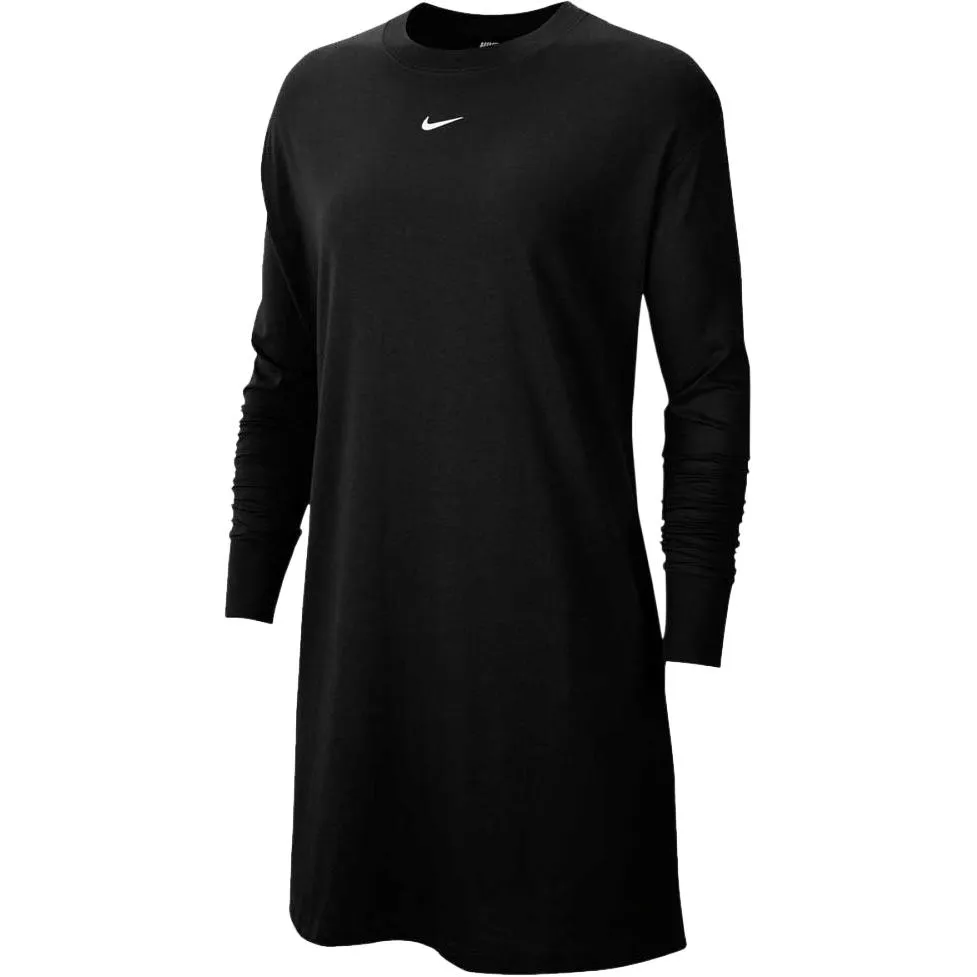 Nike Long-Sleeved Dresses Women's Black Crew Neck Moderate Short