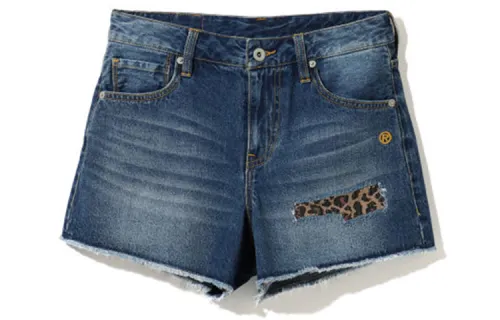 A BATHING APE Denim Shorts Women's Moderate Straight Fit Pants