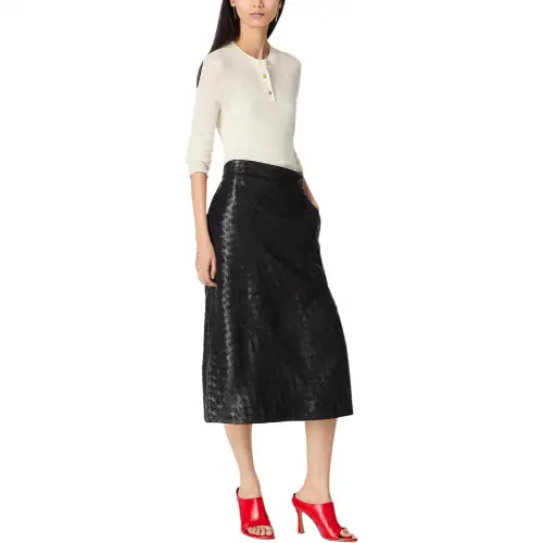 Bottega Veneta Intrecciato Leather Skirt