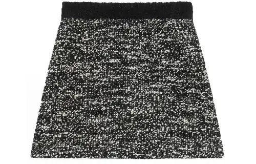 GUCCI Patterned Wool Mini Skirt Black