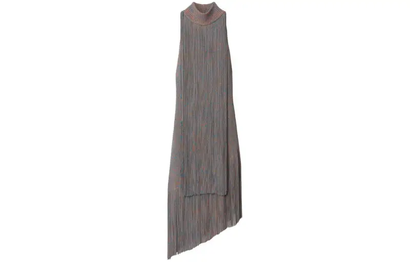 Burberry Mouliné-yard Fringed Midi Dress