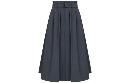 DIOR Quarterly New Products Casual Long Skirts Women's Blue Moderate Long A Line Skirt