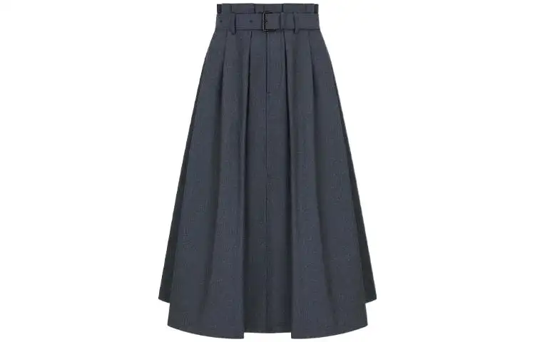 DIOR Quarterly New Products Casual Long Skirts Women's Blue Moderate Long A Line Skirt