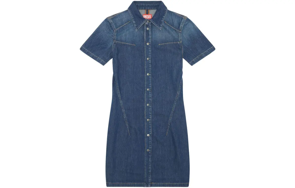 DIESEL Short Sleeved Dress Women's Marine Blue