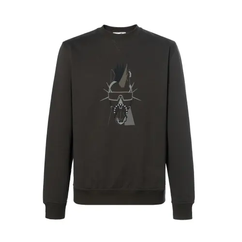 HERMES Sweatshirts Men's Khaki Crew Neck Moderate Regular