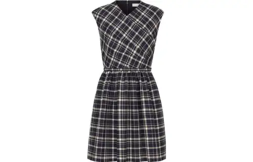 Christian DIOR Pre Owned 2010s Checked Wool Dress