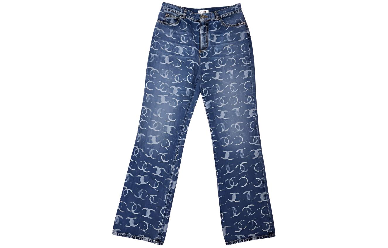 CHANEL 23 Fall Winter 23B Jeans Women's Dark Blue