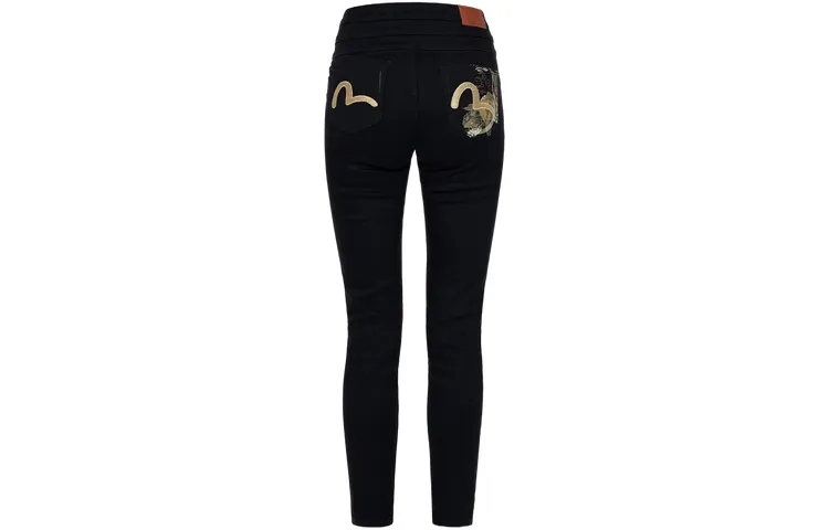 EVISU Jeans Women's Black Moderate Straight Fit Pants