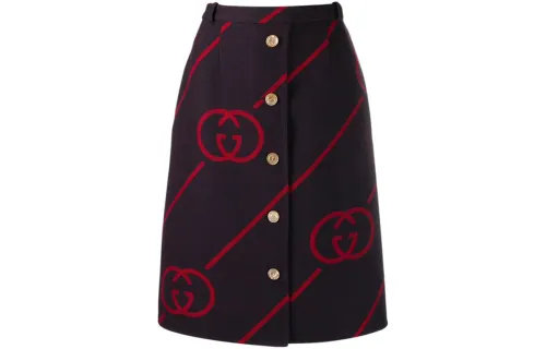 【Previous Season】interlocking G reversible wool skirt