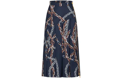 LOUIS VUITTON New Quarterly Products Of LV Casual Long Skirts Women's Blue Moderate Long A Line Skirt