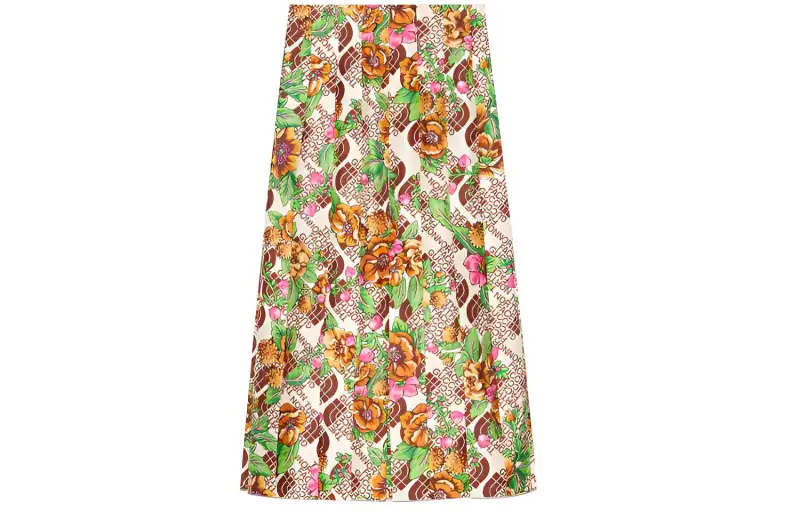 GUCCI X THE NORTH FACE Gucci X The North Face Casual Long Skirts Women's Multicolor Mid Length Pleated Skirt