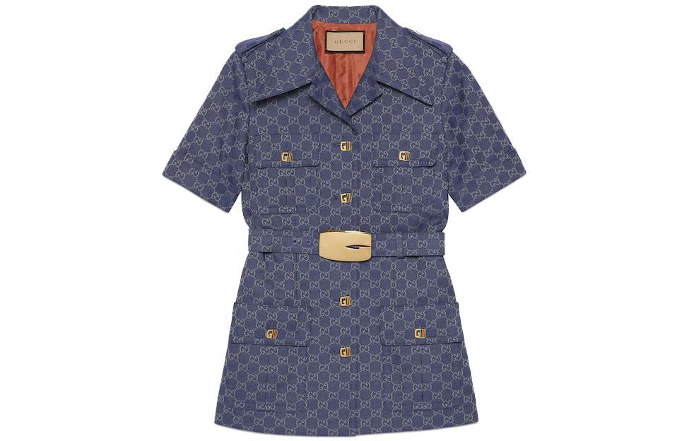 Женское платье Gucci Canvas Dress (синее)