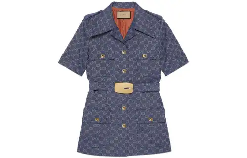 GUCCI Gg Belted Waist Dress