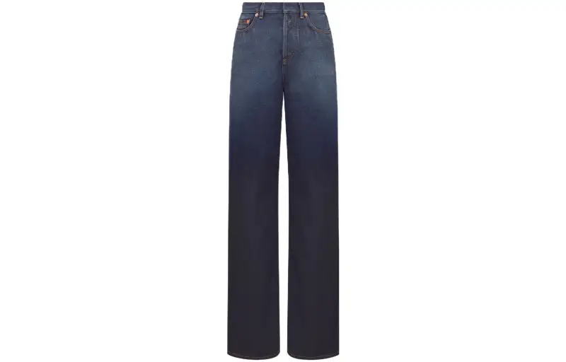 DIOR Jeans Women's Blue Moderate Straight Fit Pants